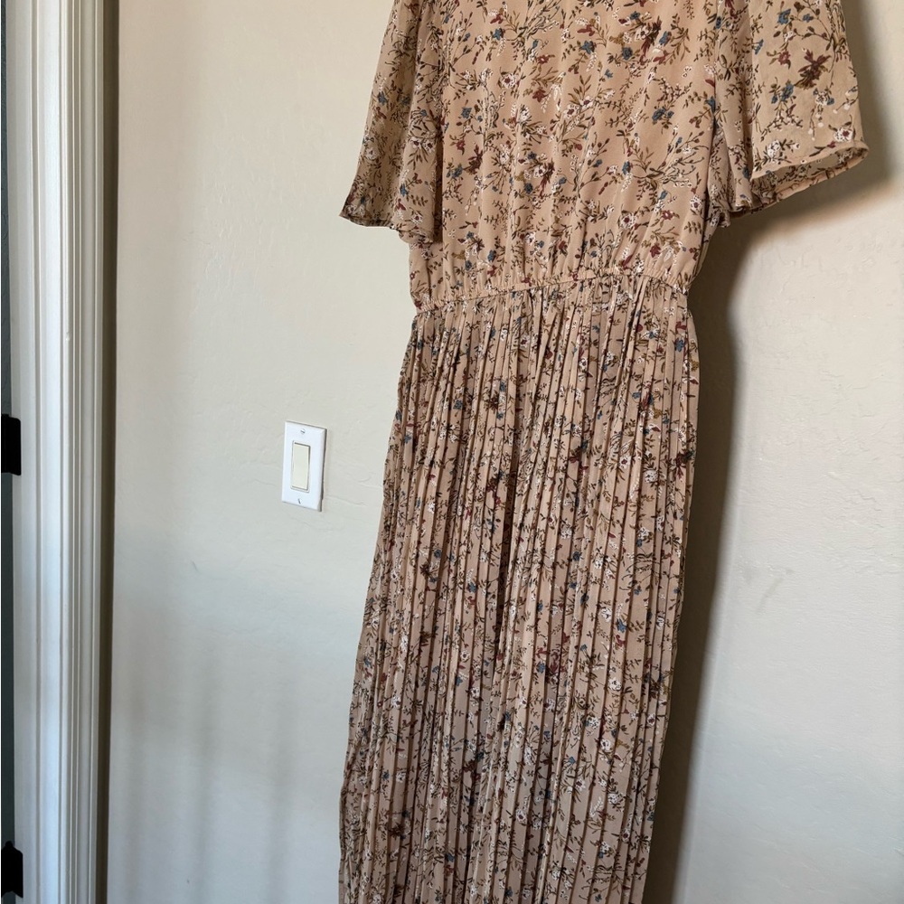 Floral Tan Dress